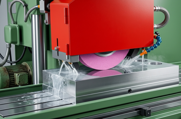 Đá mài thép 400x50x127 PA46K hạt mài hồng chuyên dụng cho máy mài công nghiệp mài thép cứng SKD11.