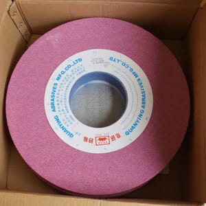 Hình ảnh thực tế đá mài phẳng 350x40x127 PA46K hạt mài Pink Aluminum Oxide bền bỉ.